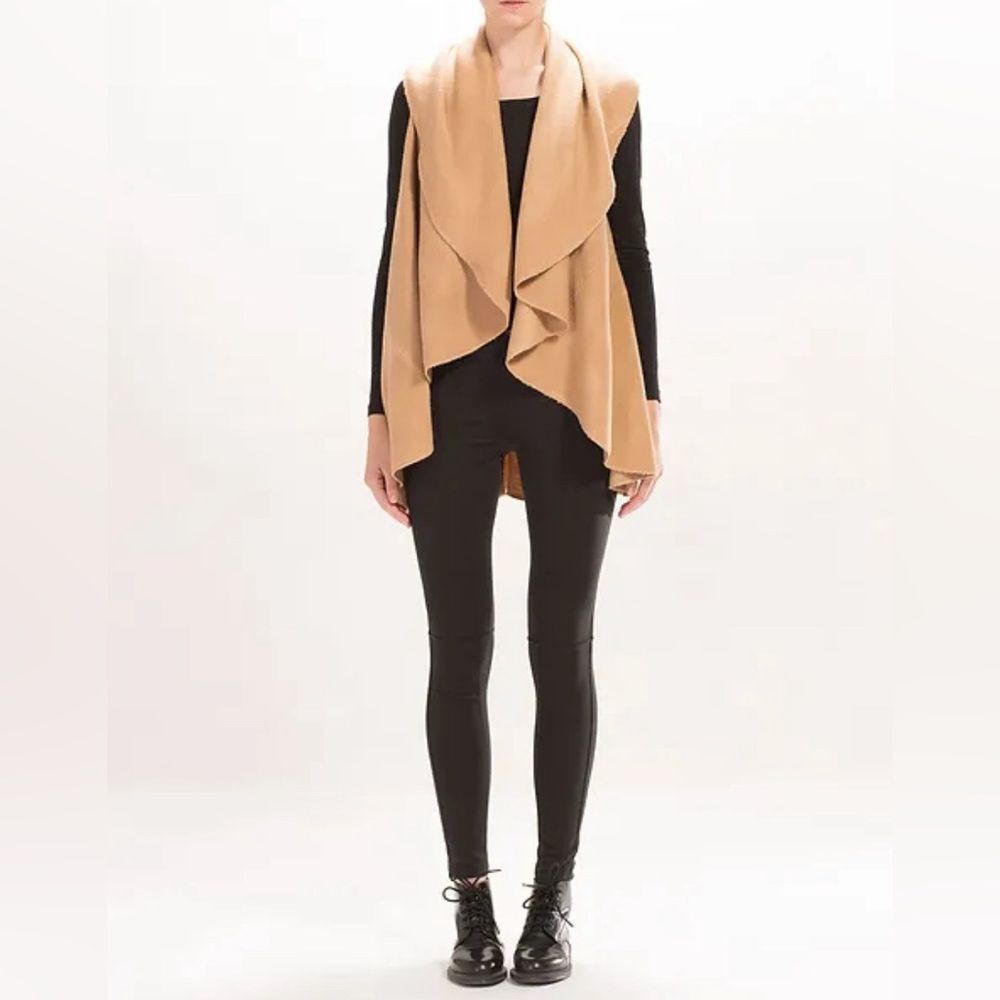 Look mocha convertible cascading cardigan sweater